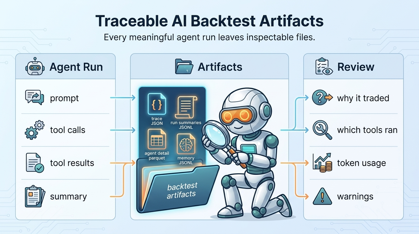 Lumibot backtest artifacts and agent memory