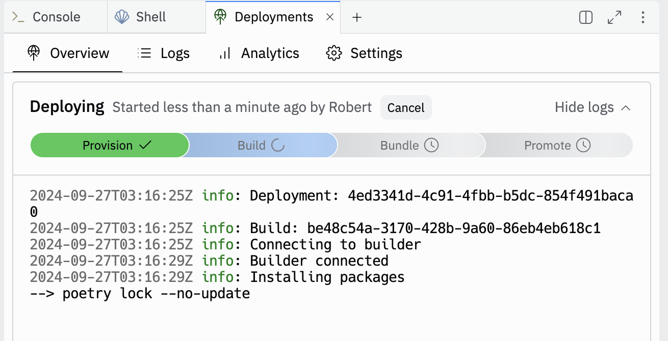 Deployment process